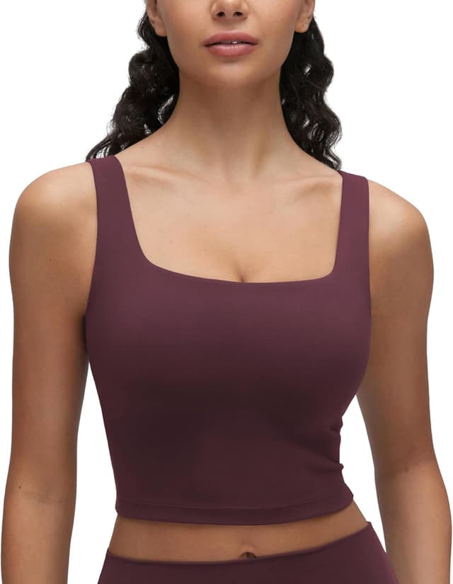 Detalle de CRZ YOGA Butterluxe : soutien-gorge sport rembourré à col carré pour yoga & Pilates