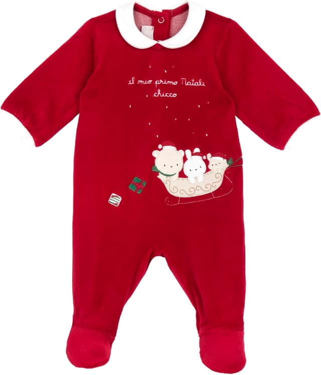 Detalle de Chicco grenouillère Noël bébé garçon et fille 0-24 mois en tissu doux (grenouillère à rabat)