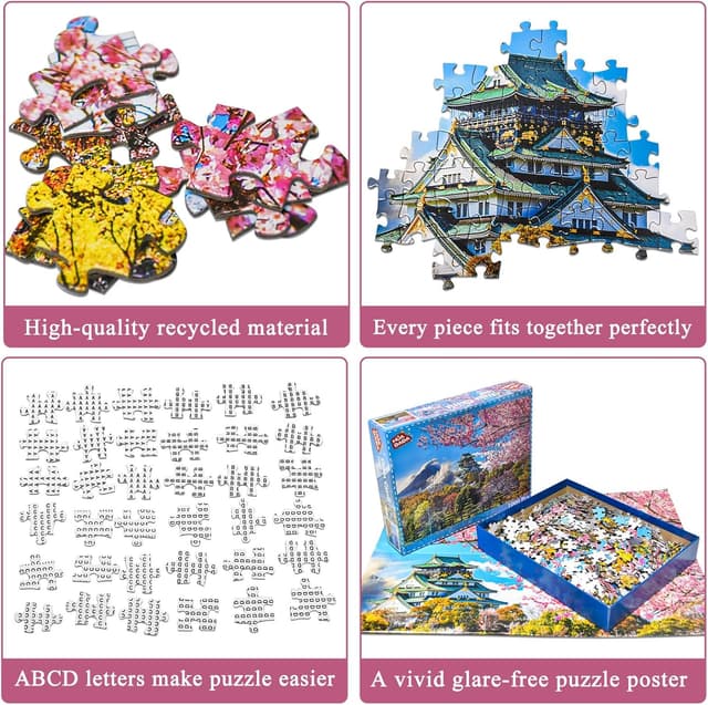 Detalle 2 de Osaka Castle Fuji Cherry Blossom 1000-Piece Jigsaw Puzzle for Adults