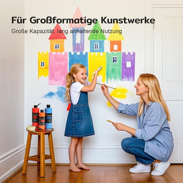 Detalle 2 de Color More TMOL Acrylfarben-Set mit 14 x 500 ml – wasserdicht, lichtbeständig & schnell trocknend