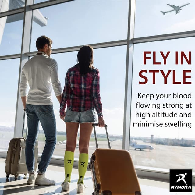 Detalle de Rymora Compression Socks for Men and Women – for Sports, Running, Work & Flying