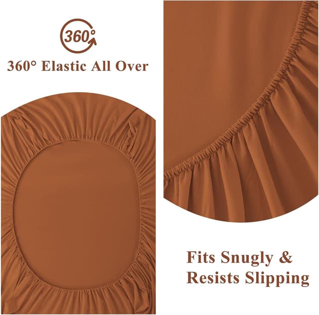 Thumbnail 4 de Aisbo Double Duvet Set with Sheet Burnt Orange