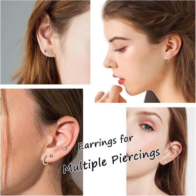 Thumbnail 6 de Ecripe 925 Silber Ohrringe Set 5 Paare