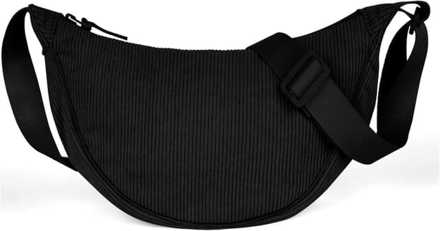 Detalle de Aucuu Borsa a Tracolla in Nylon a Mezzaluna (messenger crossbody) con tracolla regolabile