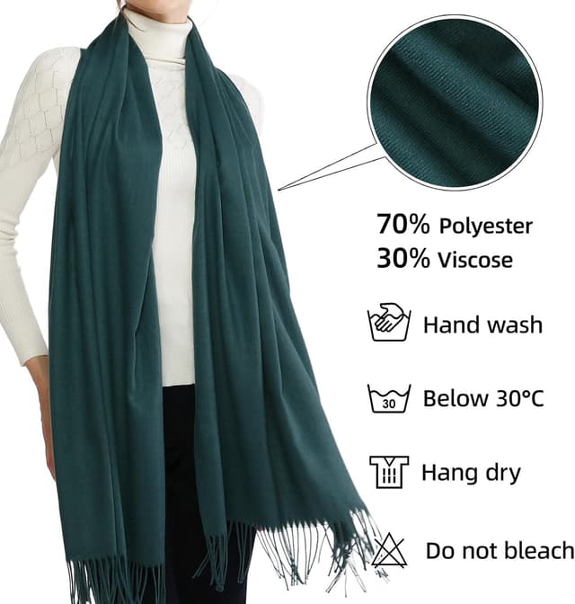 Detalle 2 de Pashmina shawl scarf 200cm