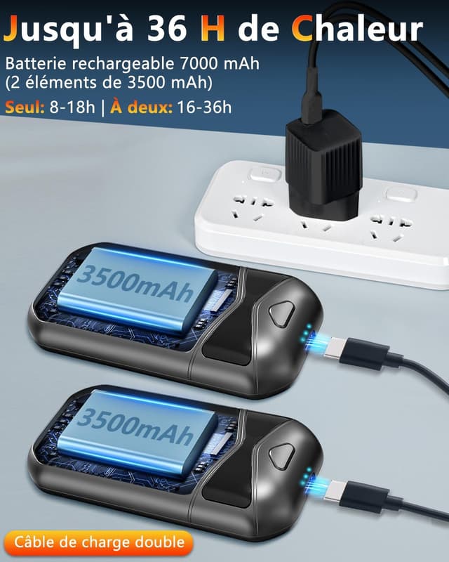 Thumbnail 4 de DDKJ Chaufferette main rechargeable 7000 mAh — 2 pièces