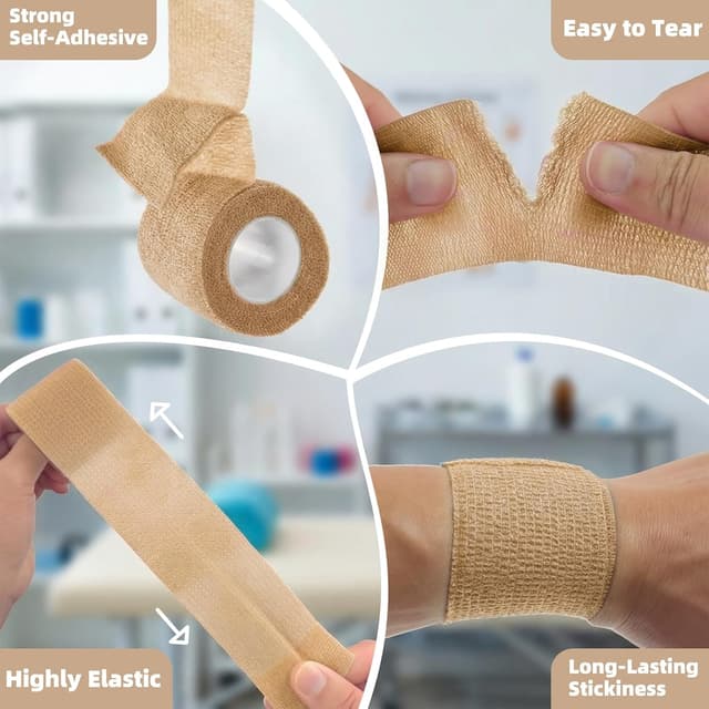 Detalle de HONYAO self adhesive bandage 4.5m, 10 rolls