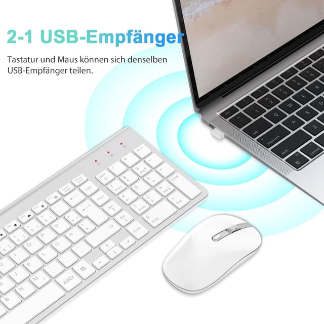 Detalle 2 de cimetech Tastatur Maus Set 2,4G Kabellos