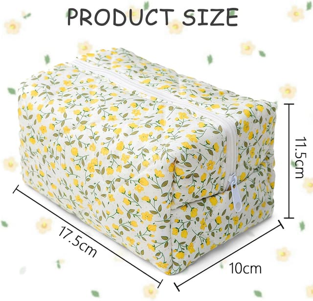 Detalle de Aucuu borsa da toilette da viaggio trapuntata con motivo floreale