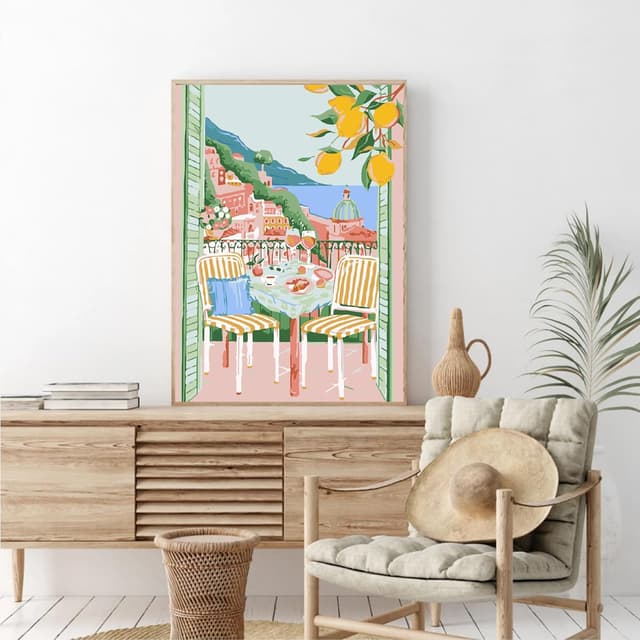 Detalle 1 de BEAYIOU 6 Pack Paint by Numbers Kits for Adults (Canvas, Acrylic Oil-Style) 9.8x13.8inch