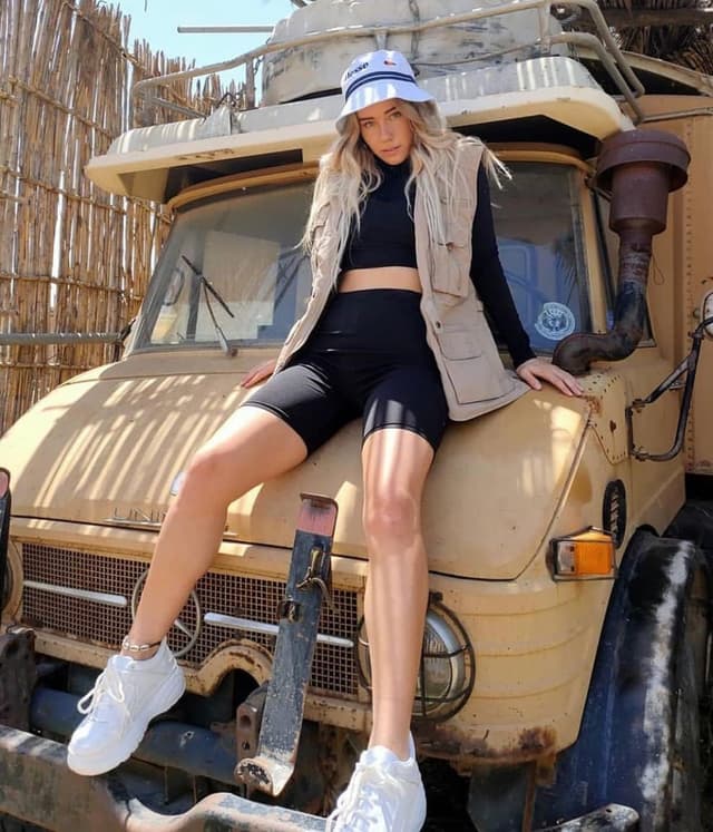 Detalle de FuelMeFoot 3er-Set Damen Radlerhose mit Taschen, High Waist – blickdicht & sportlich