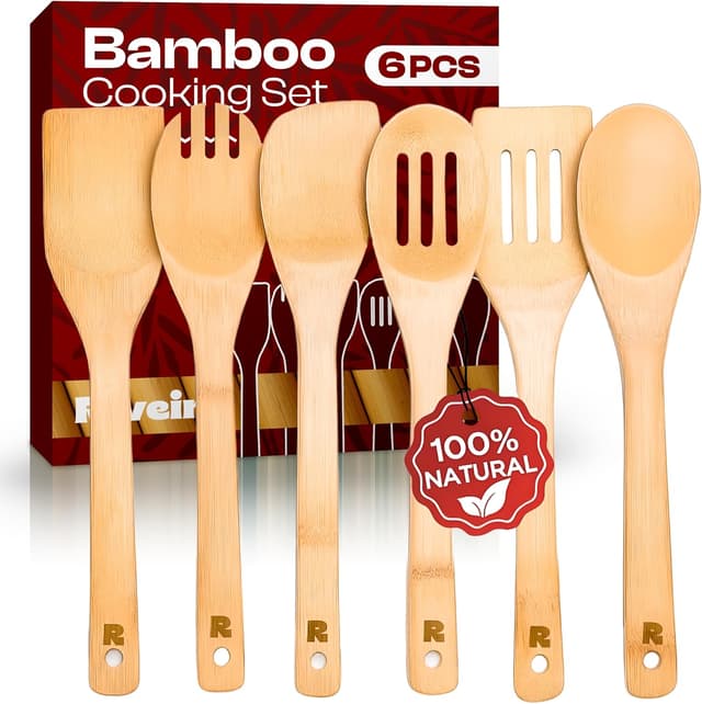 Imagen de Riveira Bamboo Cooking Spoons 6-piece 🍴 en OfertitasTOP