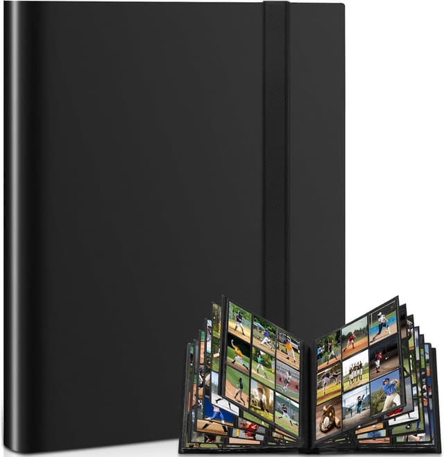 Album raccoglitore 468 carte (9 tasche per pagina) impermeabile in PU per MTG/TCG/Calcio-Baseball e figurine da scambio – Nero