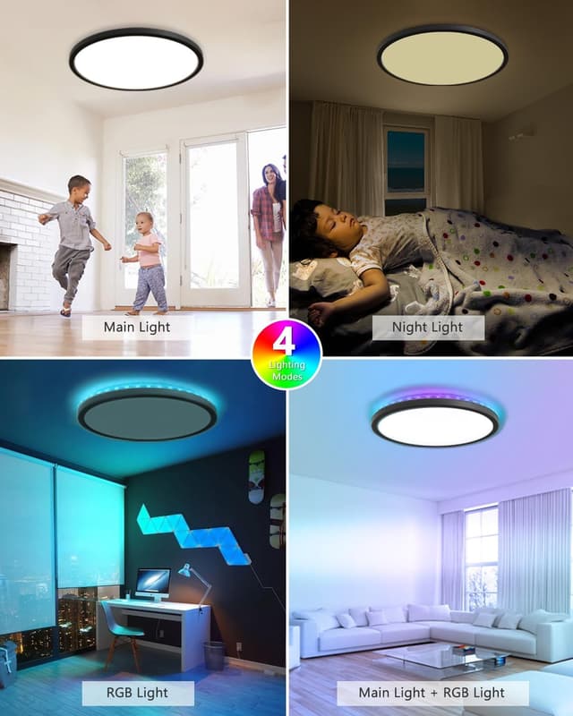 Detalle 1 de Zemty LED Deckenleuchte dimmbar 42 W