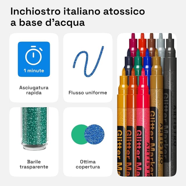 Thumbnail 4 de ARTISTRO Glitter Paint Pens 0.7mm 12ct