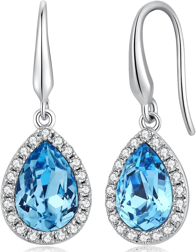 Detalle 2 de jiamiaoi Hängende Glitzer-Ohrringe in Silberoptik (925 Sterlingsilber, weißgoldplattiert)