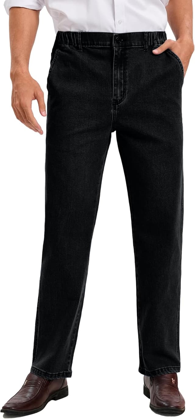 Detalle 1 de Men’s Elastic Waist Jeans Relaxed Fit