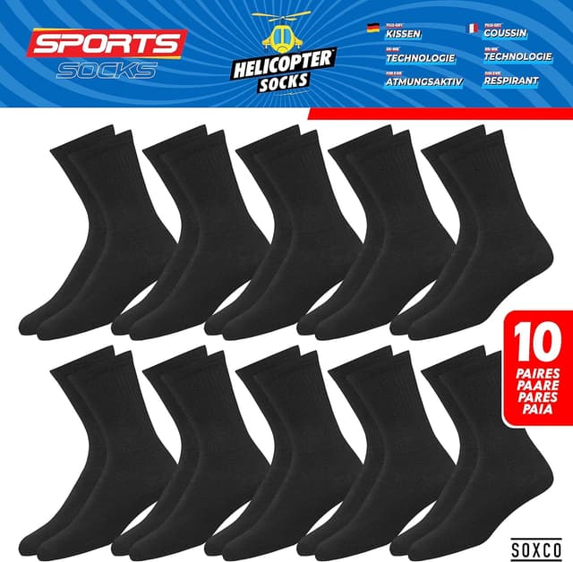 Detalle de SOXCO 10 Pairs Sports Socks for Men Crew Socks (Pack of 10 Pairs)