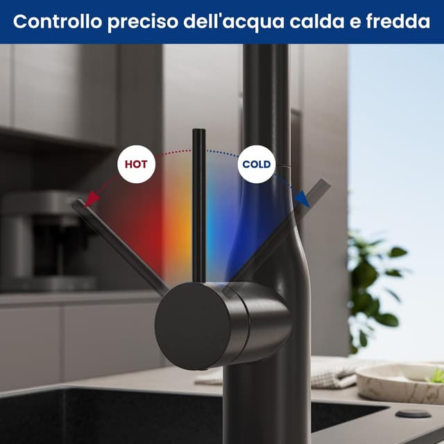 Detalle 1 de CECIPA Miscelatore cucina nero 360°