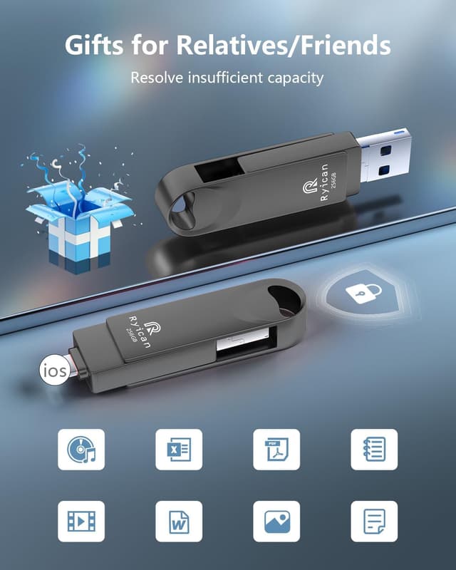 Thumbnail 6 de Ryican 256GB Chiavetta USB 4 in 1 per iPhone