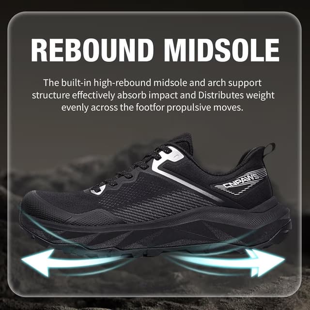 Detalle de CNPAWS Wide Trail Running Shoes with Wide Toe Box — Barefoot-Style Road & Trail Sneakers