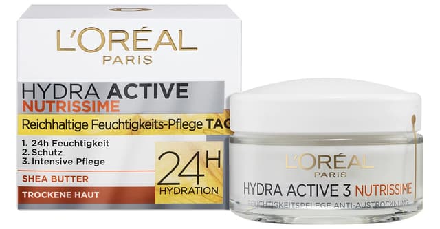 Detalle de L’Oréal Paris Hydra Active 3 Tagescreme für sensible Haut (50 ml) mit Glycerin & Vitamin E