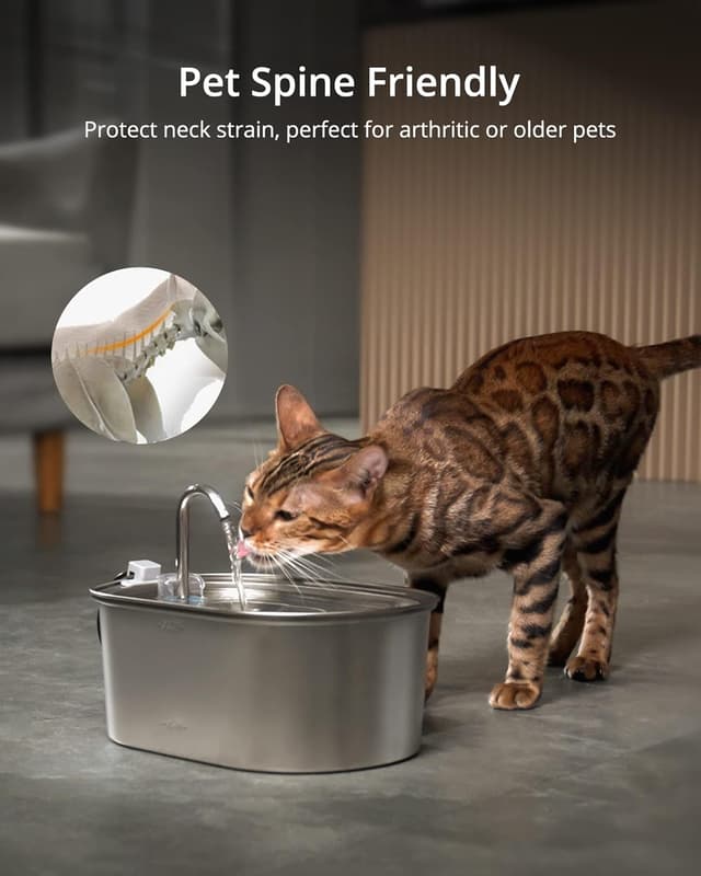 Thumbnail 6 de Petace Stainless Steel Cat Water Fountain 3.2L