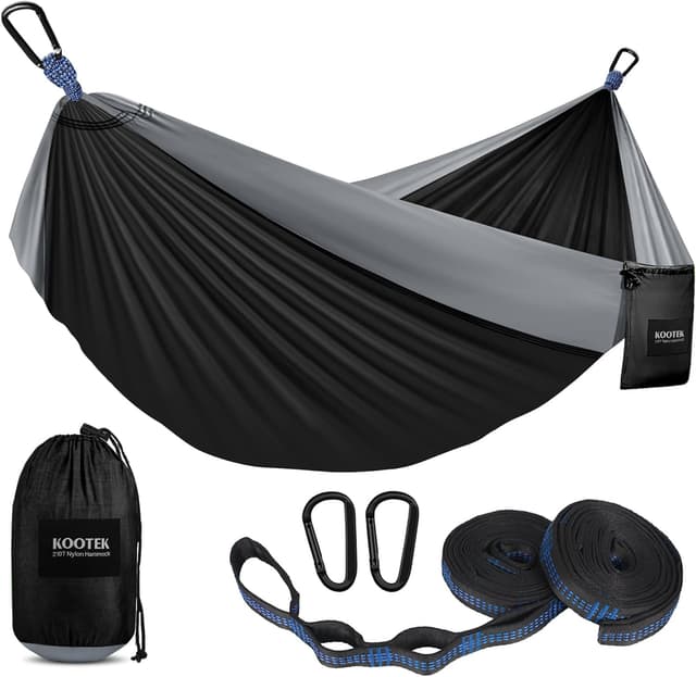 Detalle de Kootek Camping Hammock with Tree Straps & Attached Carry Bag (Portable Camping Hammock)