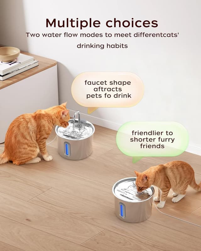 Detalle de Cat Water Fountain 304 Stainless 2.2L