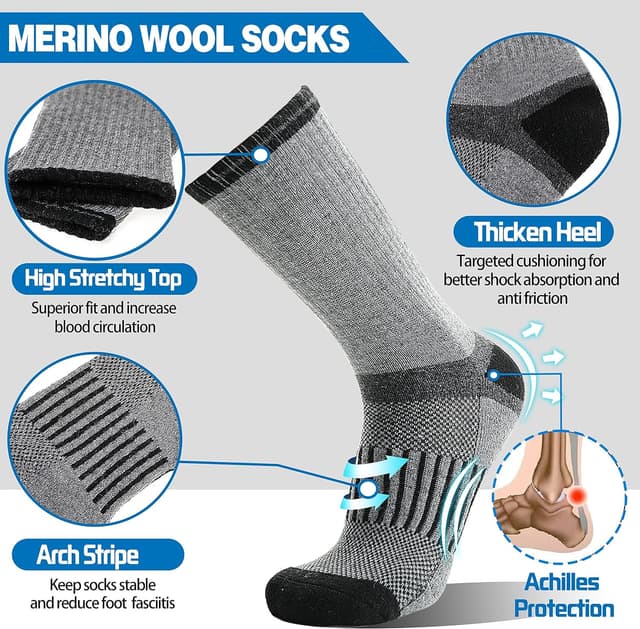 Detalle de Merino Wool Hiking Socks 5 Pairs