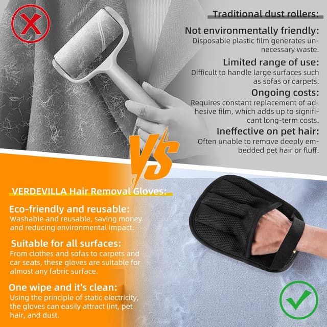 Thumbnail 6 de INQUIRLLY Handschuhe zur Tierhaarentfernung (2 Stück) 🐾