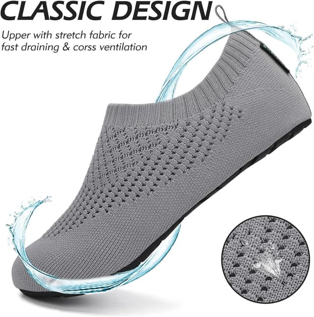 Detalle de SAGUARO Unisex-Badeschuhe für Herren & Damen – schnell trocknende Schwimmschuhe (EU 37–47)