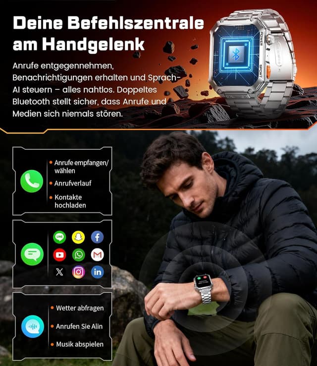 Thumbnail 2 de EF2 Ultra Smartwatch 1,96" Militar 📱