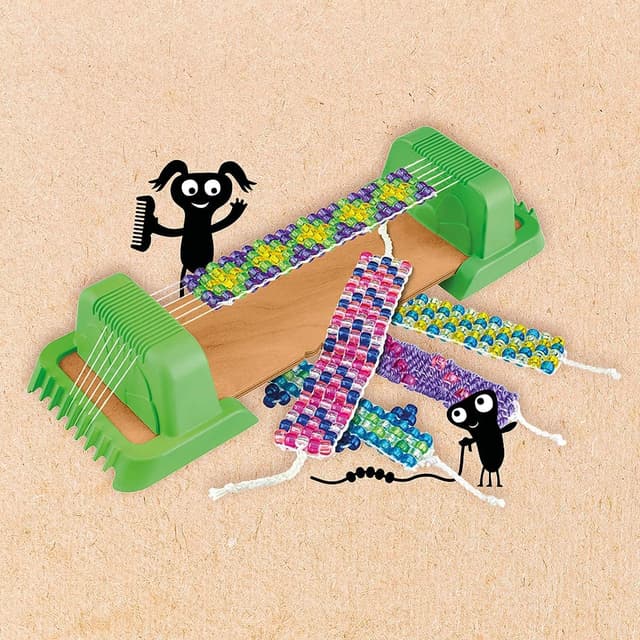 Detalle de Kosmos 604387 AllesKönnerKiste „Perlen weben 2-in-1“ – Webrahmen Bastelset für Kinder ab 6 Jahren