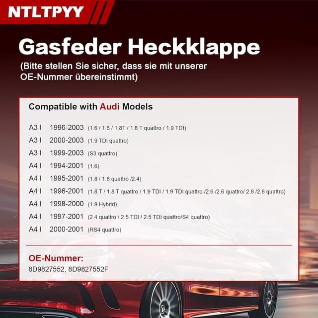 Thumbnail 1 de Heckklappen Gasdruckfeder für Audi A3/A4 2 Stück