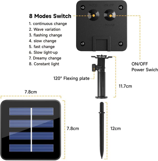 Detalle 2 de Solar string lights 66ft, 200 LEDs