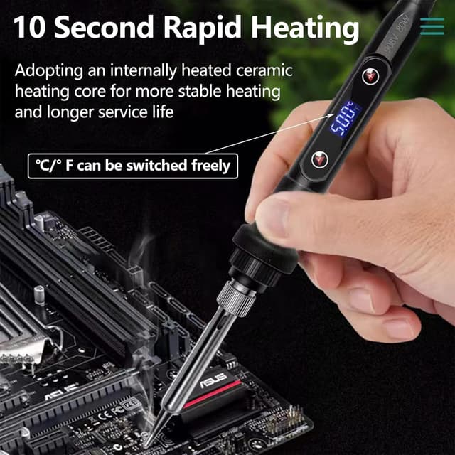 Detalle de Soldador de estaño 80W Kit 13 en 1