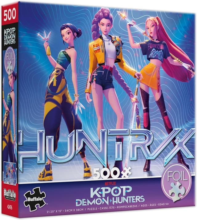 Detalle de Buffalo Games “for The Fans” 500-Piece K-pop Demon Hunters Foil Jigsaw Puzzle