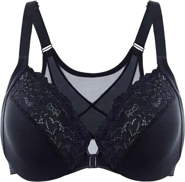 Thumbnail 6 de DELIMIRA Femme soutien-gorge à armatures, fermeture devant et dentelle grande taille