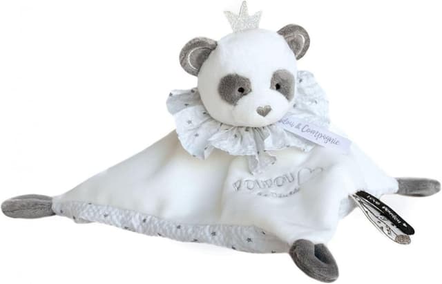 Detalle 2 de Doudou et Compagnie DC3536 ATTRAP-REVE Panda Bettdecke im Geschenkkarton – grau