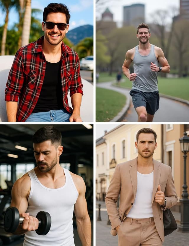 Detalle 2 de ALPIDEX confezione da 5 canotte da uomo in puro cotone