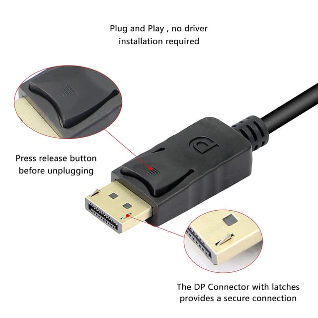 Thumbnail 5 de XMSJSIY DisplayPort to DVI cable 1.8 m 🖥