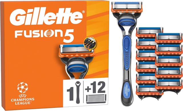 Detalle de Gillette Fusion5 Edition Spéciale pour homme : rasoir réutilisable + 12 recharges 5 lames anti-friction