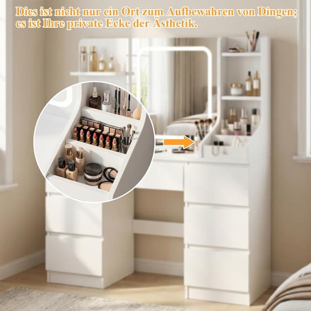 Detalle 2 de TRIUMPHKEY Schminktisch mit LED Beleuchtung