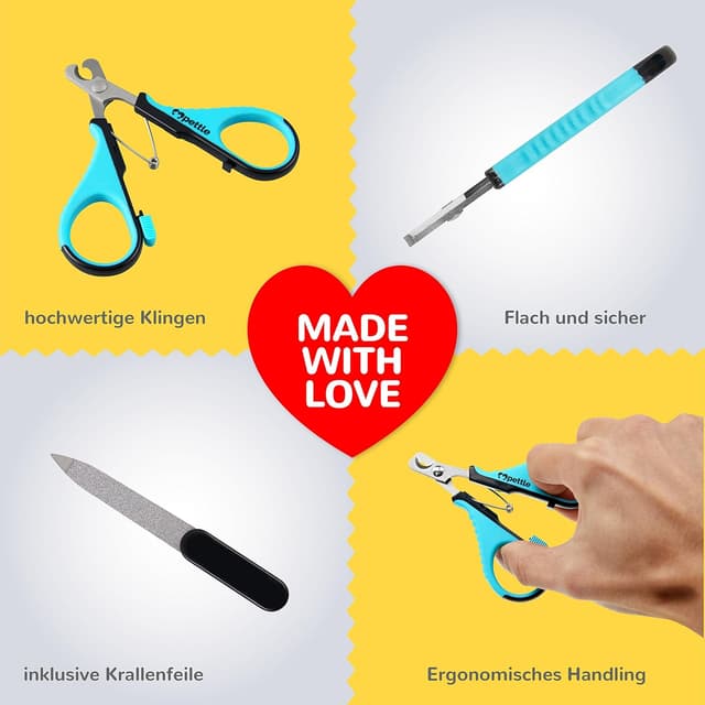 Detalle 2 de Krallenschere für Hunde, Katzen und Kleintiere inkl. Krallenfeile & Pflege-E-Book