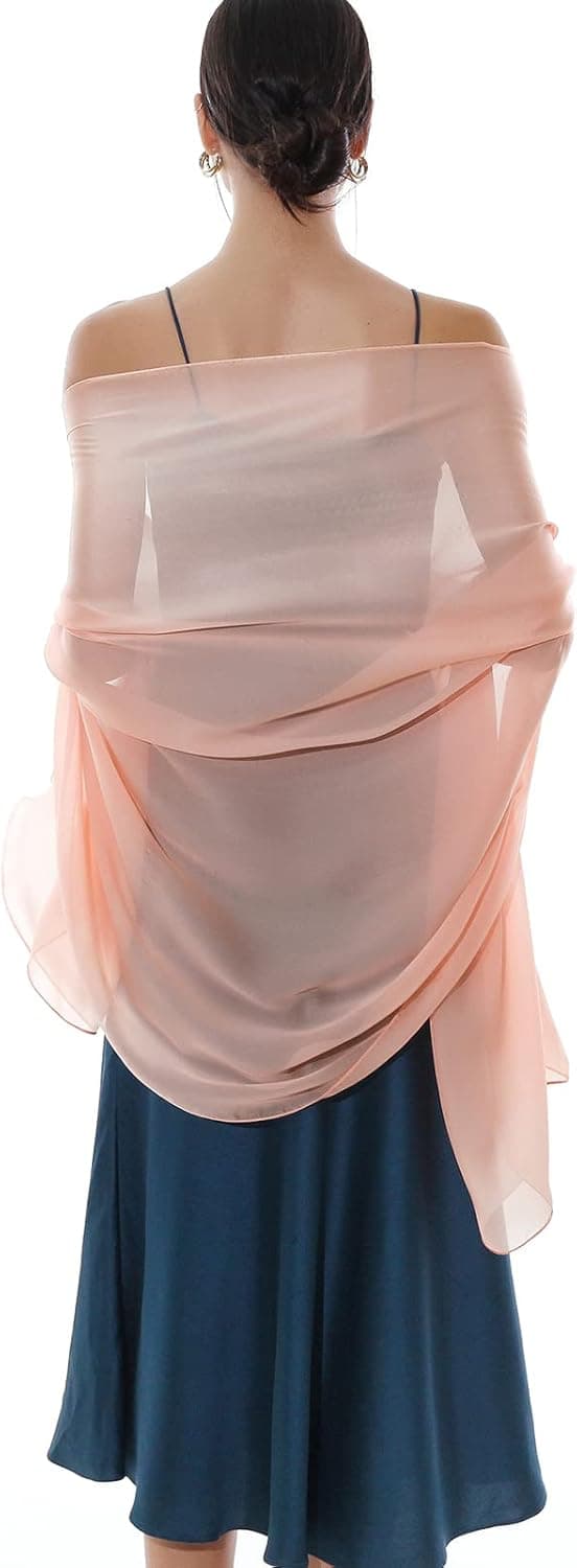 Detalle de RIIQIICHY foulard sci(ar)pa seta da donna in poliestere: stola/pashmina elegante per cerimonie