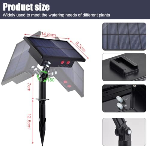 Detalle de Bseical riego por goteo solar: kit automático con 10 m de manguera y 10 puntas