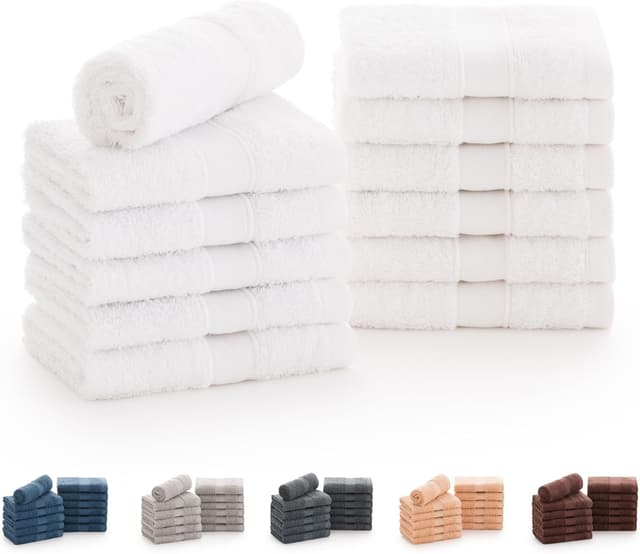 Thumbnail 6 de Todocama Juego de 12 Toallas de Mano 30x30 cm Gris Oscuro