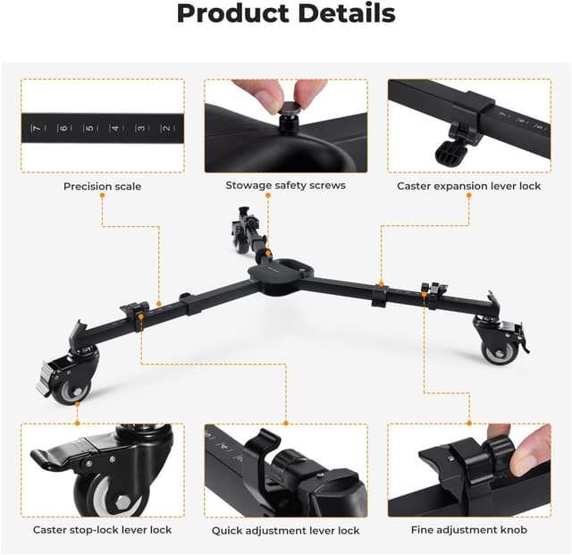 Thumbnail 5 de K&F CONCEPT Photography Dolly 20kg capacity