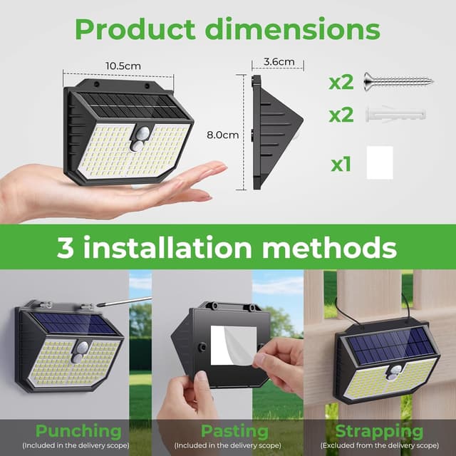 Thumbnail 6 de nipify 4‑Pack Solar Security Lights